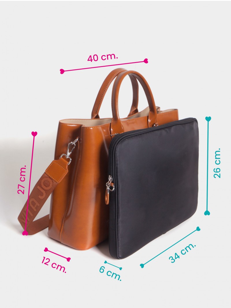 Cartera Con Porta Notebook Color Suela Worky