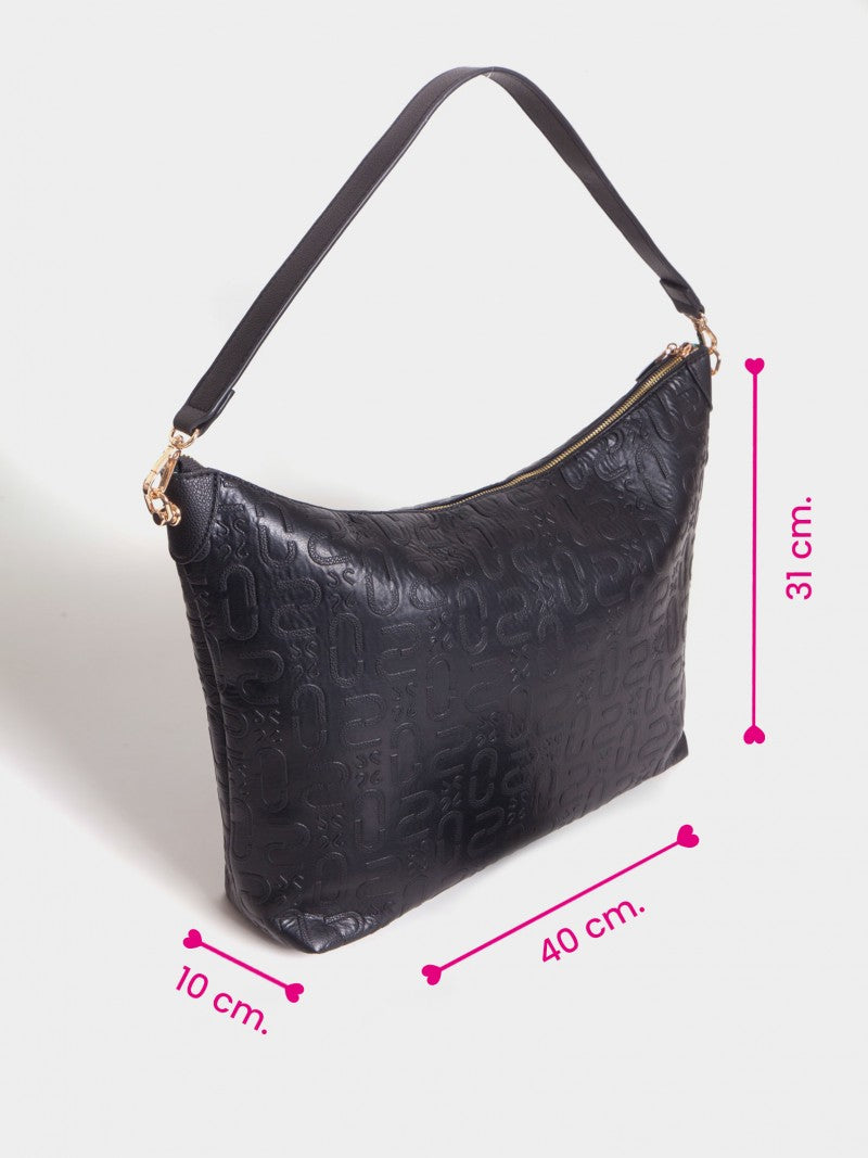 Cartera Porta Notebook Negra Monogram
