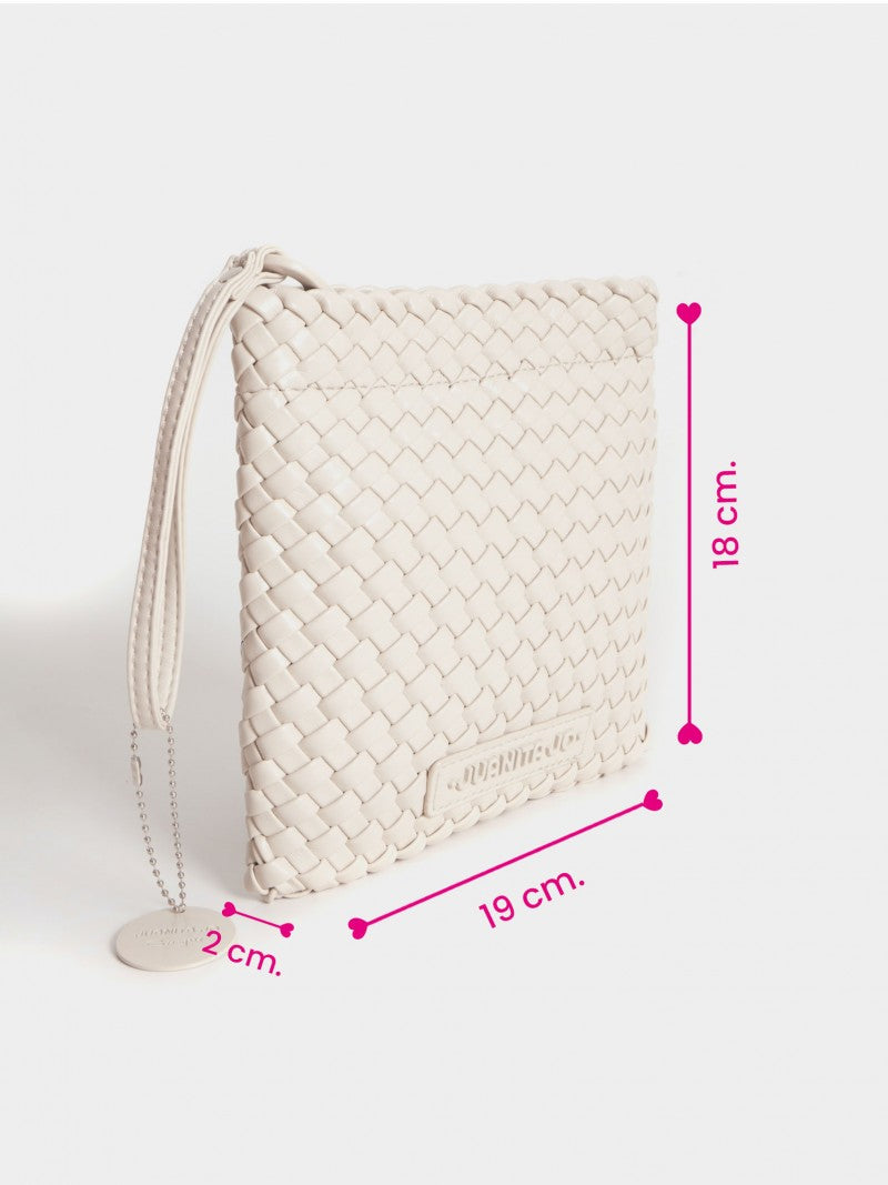Pouch Cuadrado Crema Lazo