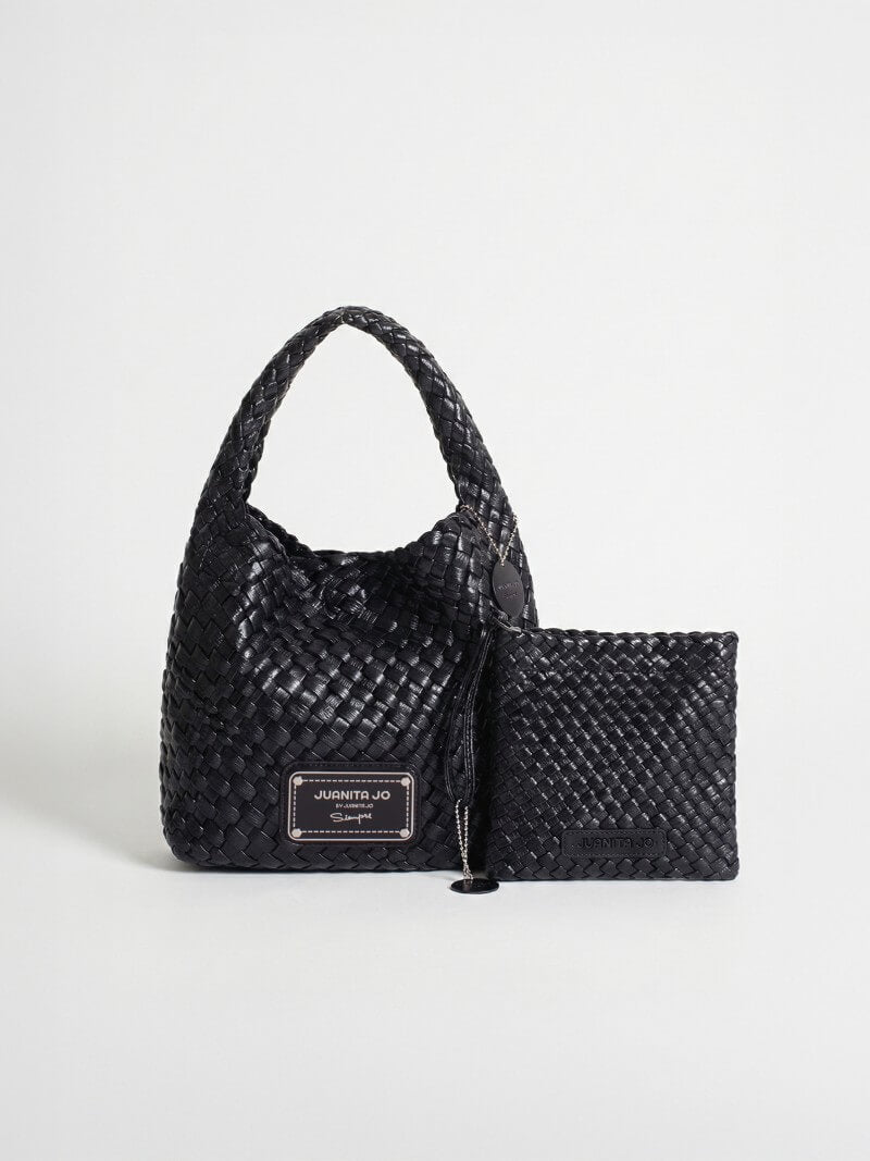 Set Lazo: Cartera Chica + Sobre Pouch Cuadrado Negro