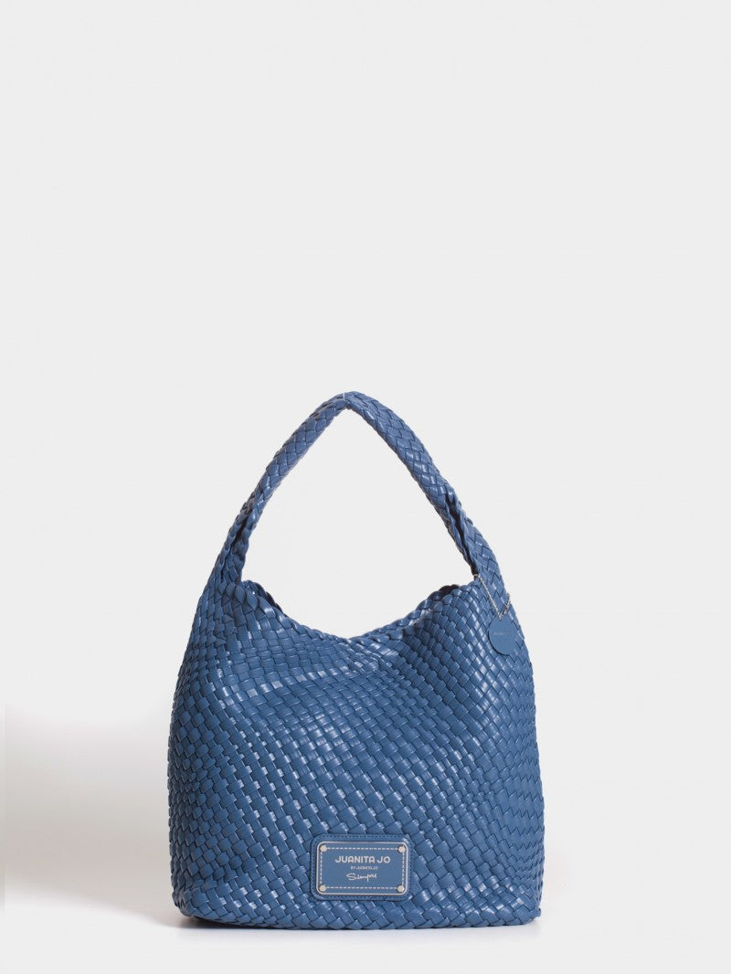 Set Lazo: Cartera Mediana + Sobre Pouch Rectangular Azul