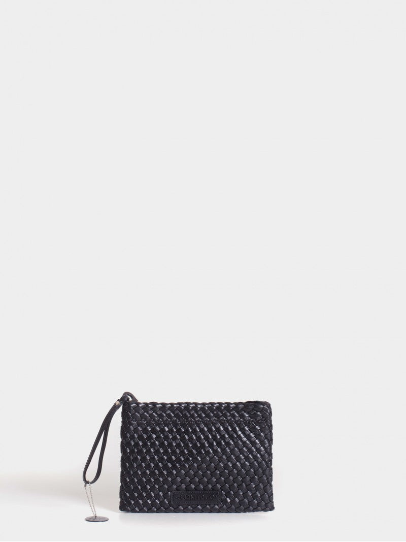 Set Lazo: Cartera Mediana + Sobre Pouch Rectangular Negro