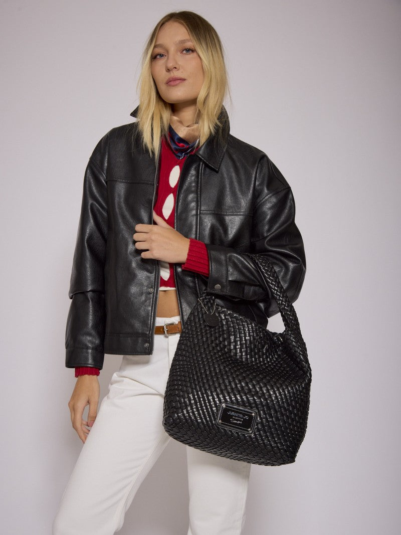 Set Lazo: Cartera Mediana + Sobre Pouch Rectangular Negro