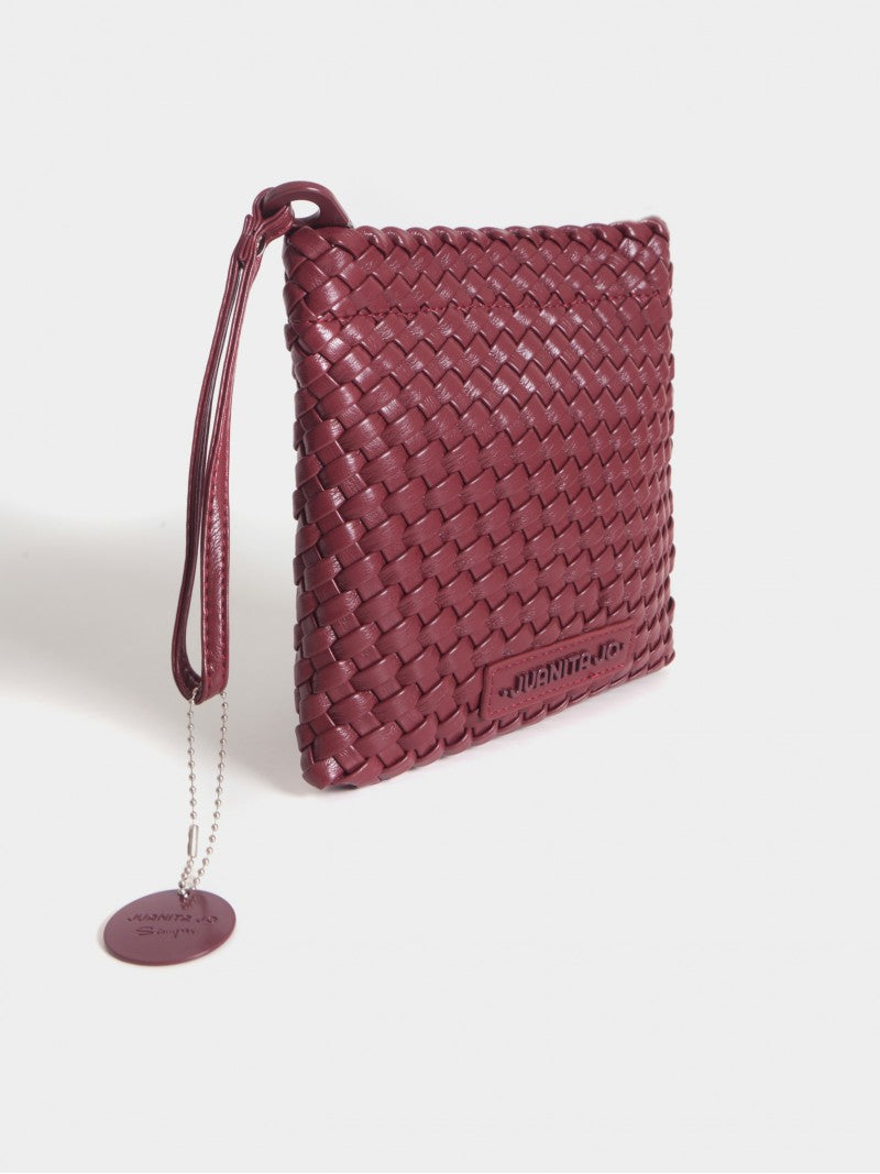 Set Lazo: Cartera Chica + Sobre Pouch Cuadrado Bordó