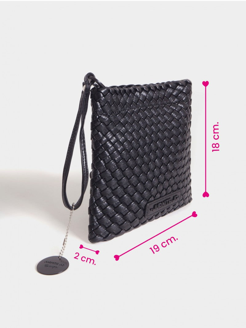 Set Lazo: Cartera Chica + Sobre Pouch Cuadrado Negro