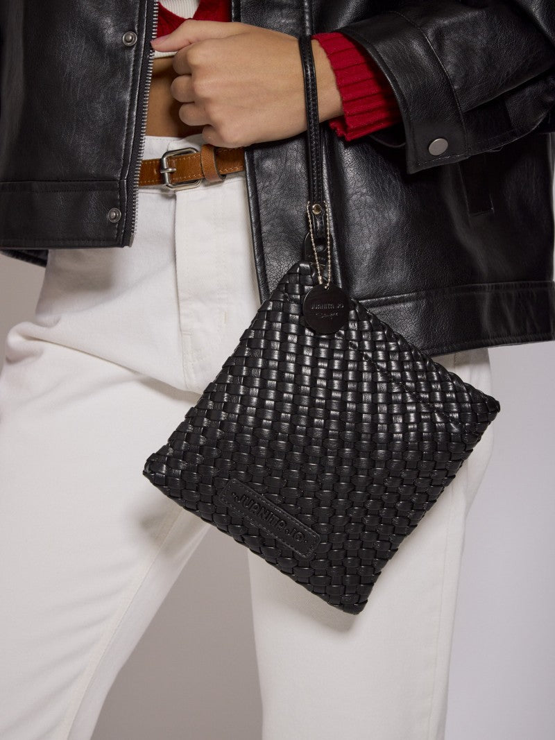 Set Lazo: Cartera Chica + Sobre Pouch Cuadrado Negro