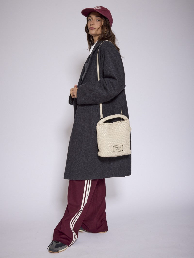 Set Lazo: Cartera Chica + Sobre Pouch Cuadrado Crema
