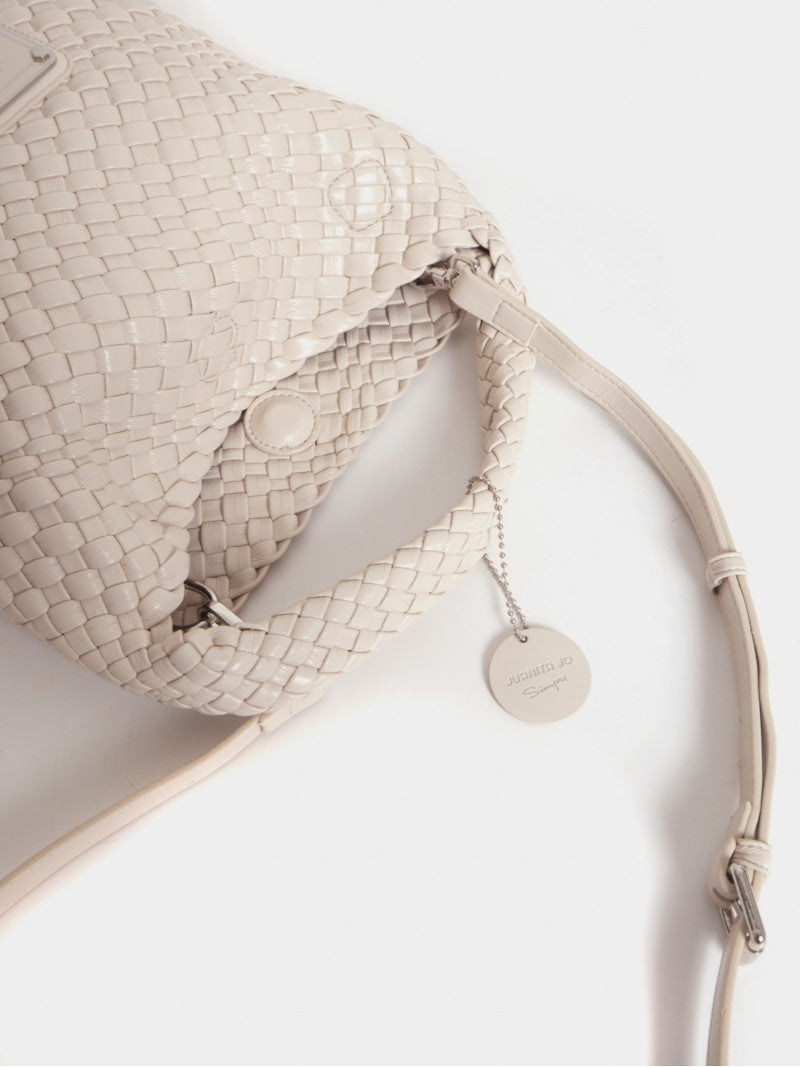 Set Lazo: Cartera Chica + Sobre Pouch Cuadrado Crema