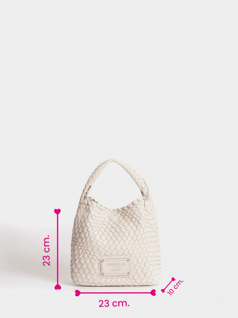 Set Lazo: Cartera Chica + Sobre Pouch Cuadrado Crema