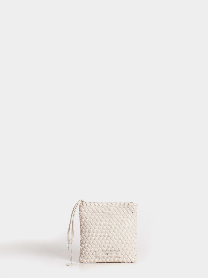 Set Lazo: Cartera Chica + Sobre Pouch Cuadrado Crema