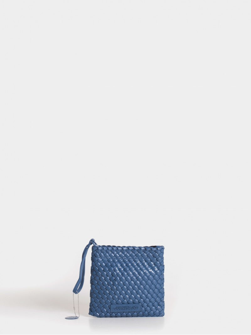Set Lazo: Cartera Chica + Sobre Pouch Cuadrado Azul