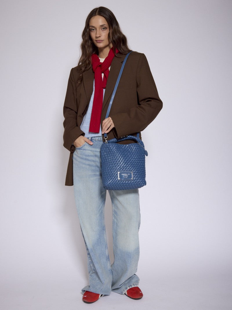 Set Lazo: Cartera Chica + Sobre Pouch Cuadrado Azul