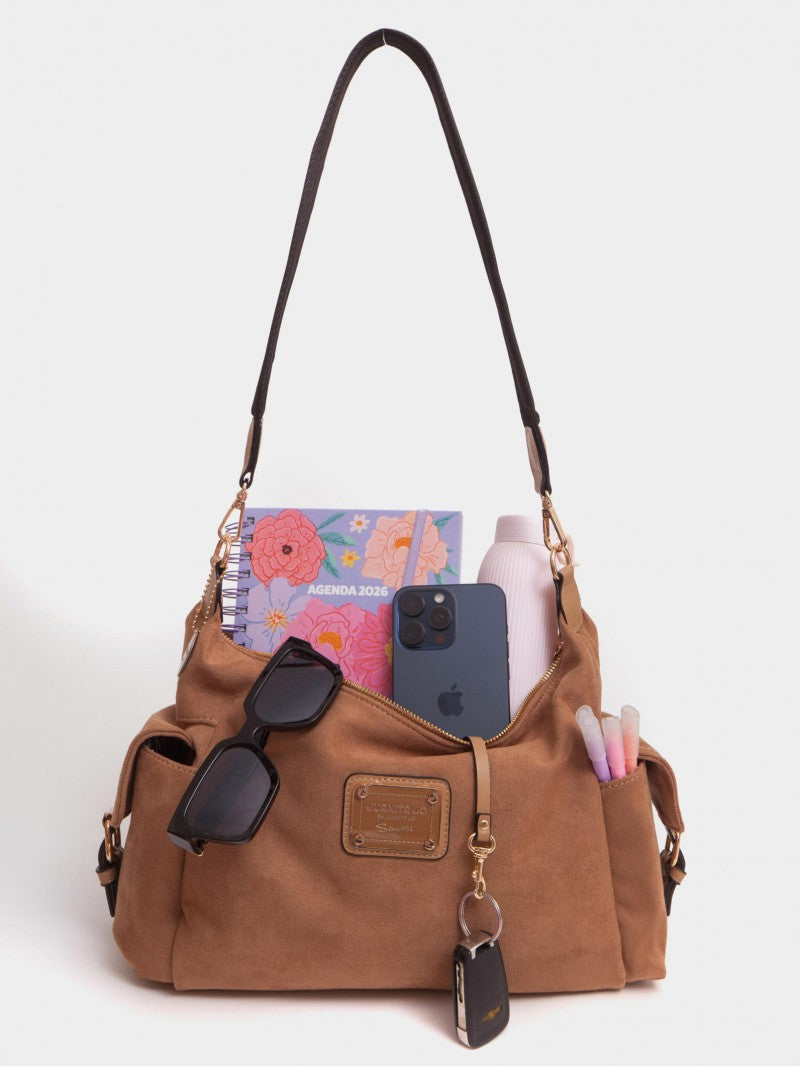 Cartera De Hombro Camel Montana