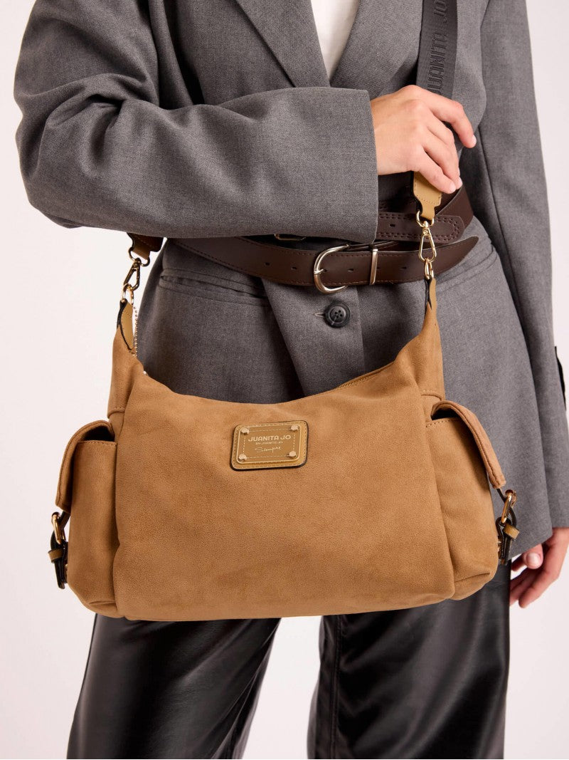 Cartera De Hombro Camel Montana