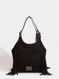 Cartera Flecos Mediana Negra Montana