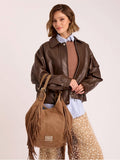 Cartera Flecos Mediana Camel Montana
