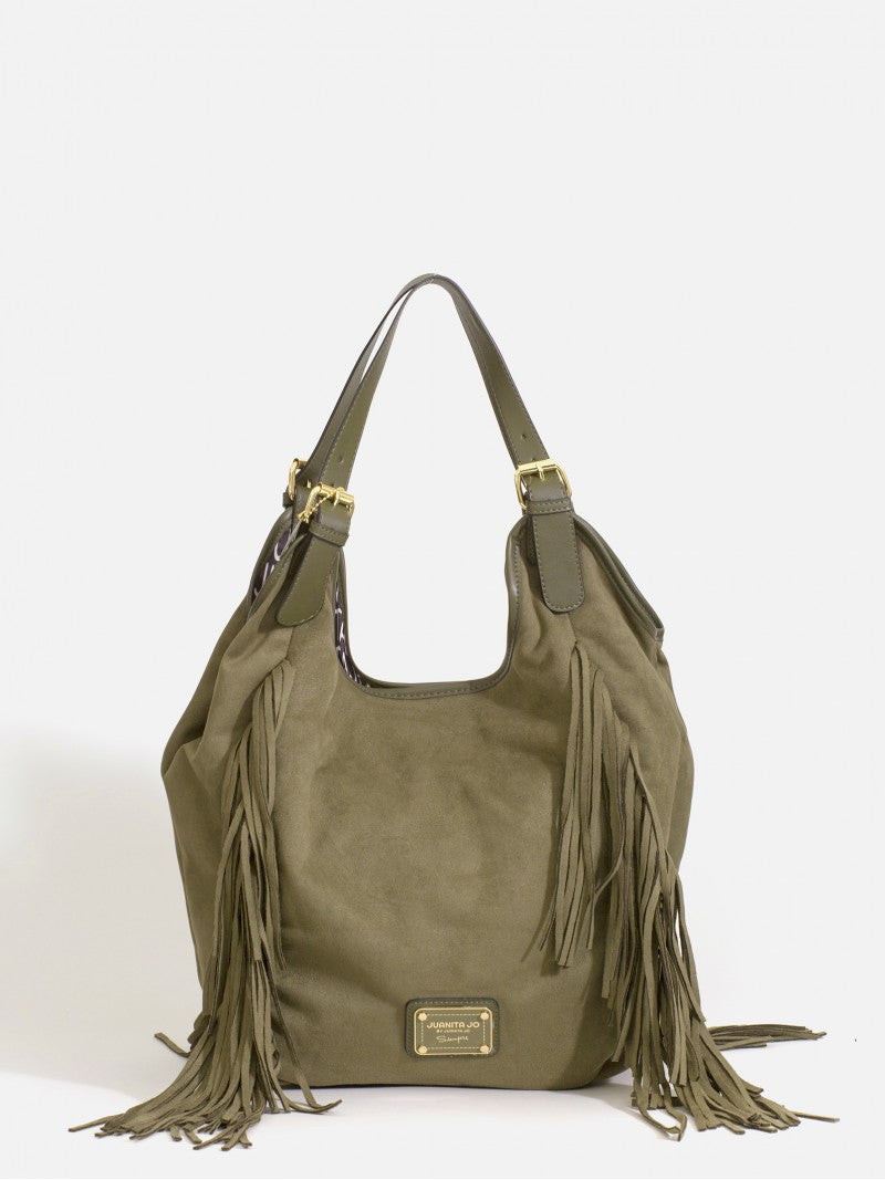 Cartera Flecos Mediana Verde Montana