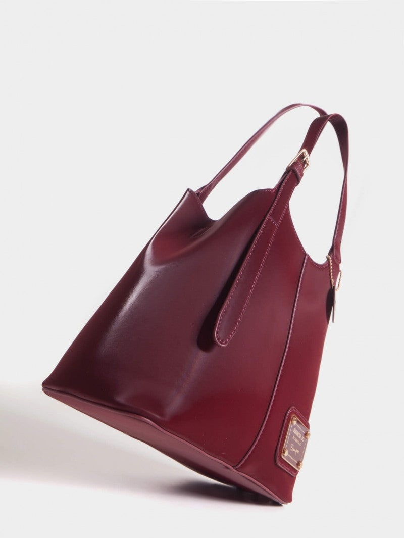 Cartera De Mano Y Minibag Meryl Bordó