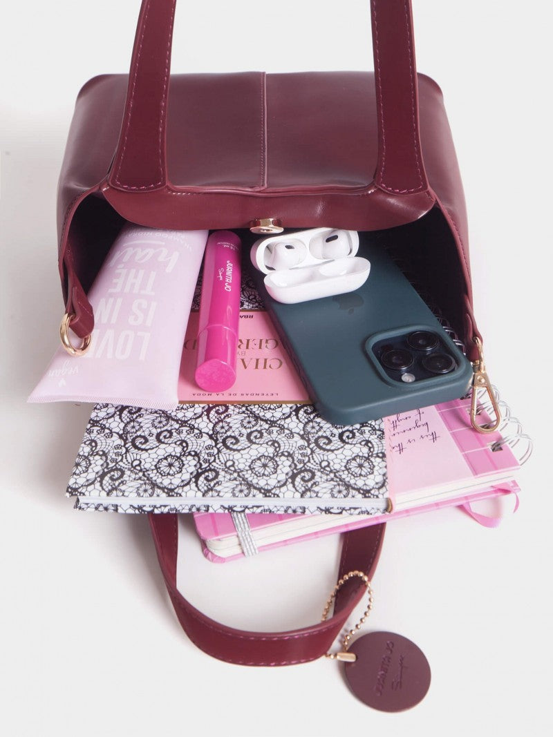 Cartera De Mano Y Minibag Meryl Bordó