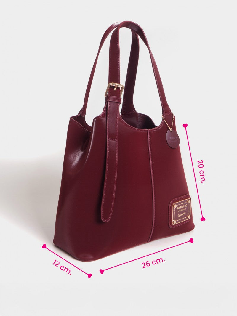 Cartera De Mano Y Minibag Meryl Bordó
