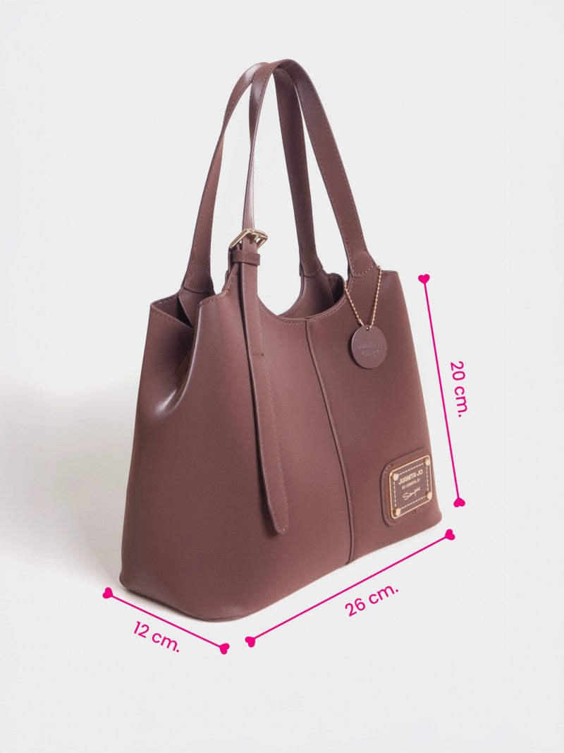 Cartera De Mano Y Minibag Meryl Chocolate